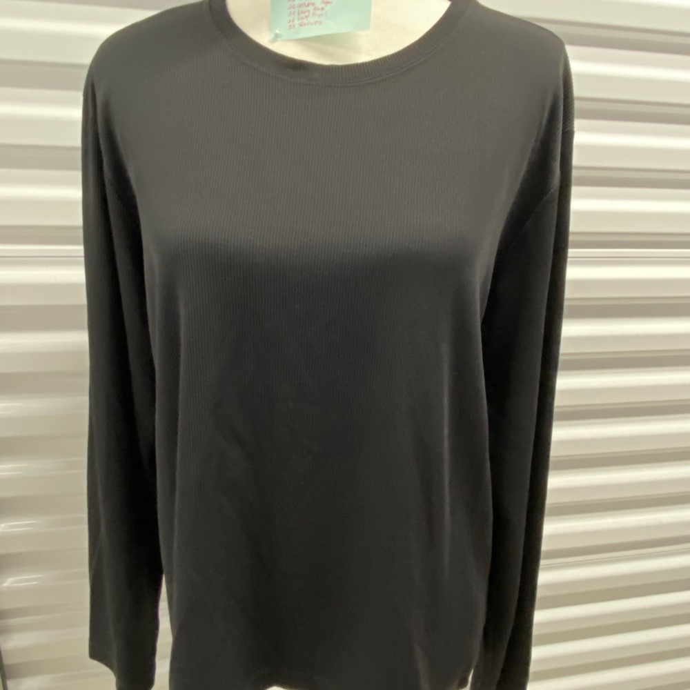 Chico’s Black crew neck long sleeve knit top 3